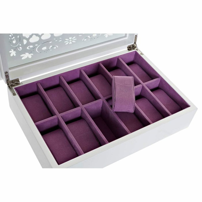 DKD Home Decor Relojero MDF y Cristal Blanco y Lila