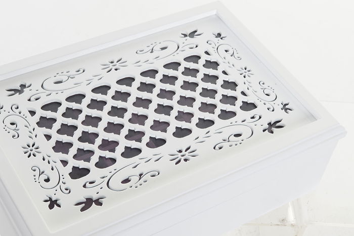 DKD Home Decor Relojero Romantico Blanco Lila 20 x 9.5 x 29 cm