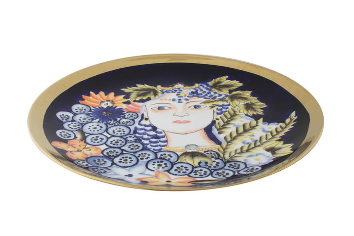 DKD Home Decor Centro de Mesa de Porcelana Margot Multicolor 42x42x4 cm
