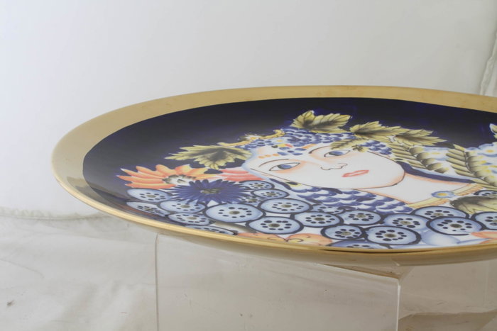 DKD Home Decor Centro de Mesa de Porcelana Margot Multicolor 42x42x4 cm