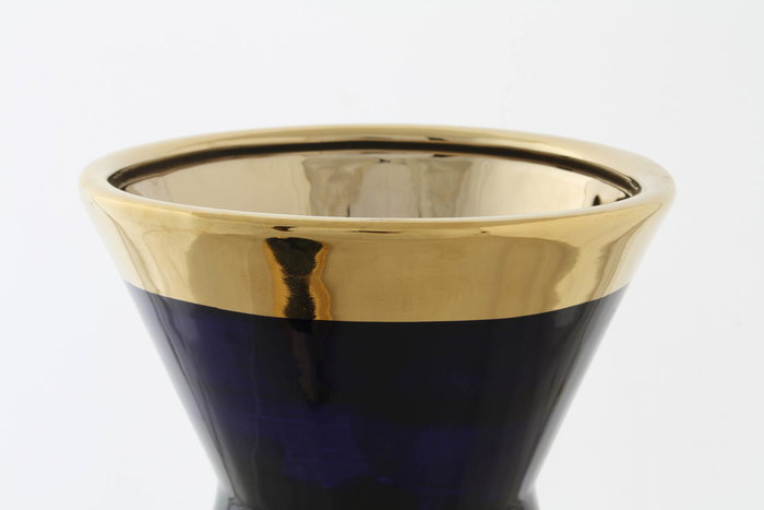 DKD Home Decor Jarrón Shabby Margot Porcelana Multicolor Azul 19 x 19 x 36 cm