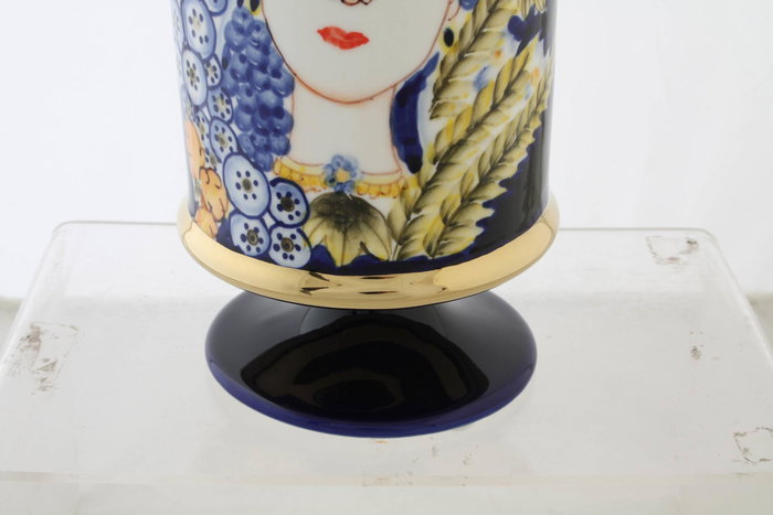 DKD Home Decor Jarron Shabby Margot Multicolor Azul Porcelana 11 x 11 x 25 cm