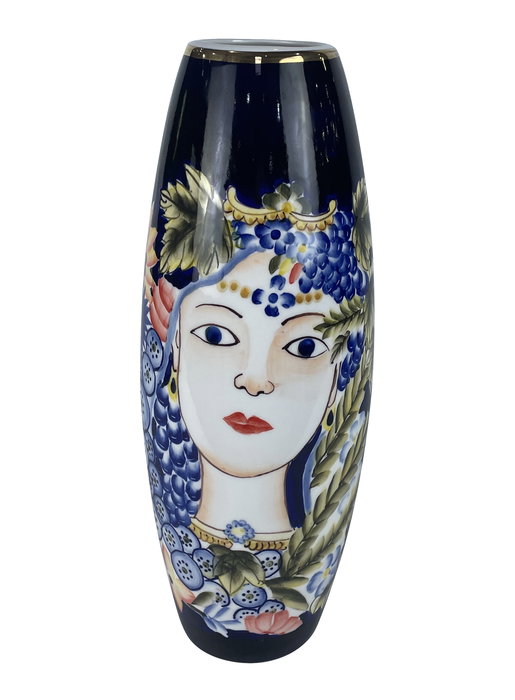 DKD Home Decor Jarrón Margot Porcelana Shabby Multicolor Azul 14 x 39 x 14 cm DKD Home Decor Jarrón Margot Porcelana Shabby Multicolor Azul 14 x 39 x 14 cm