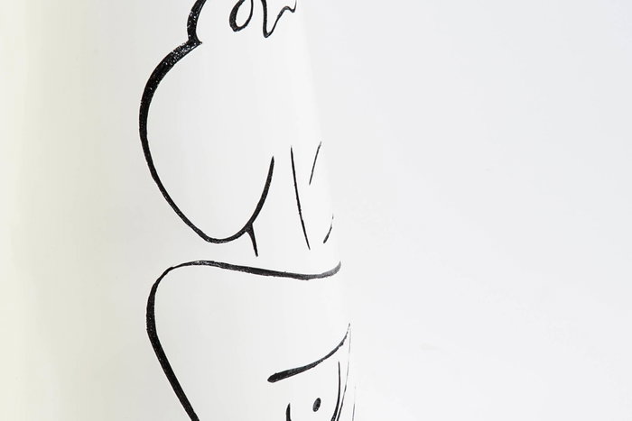 DKD Home Decor Jarrón de Resina Mujer Abstracto Brillante Blanco