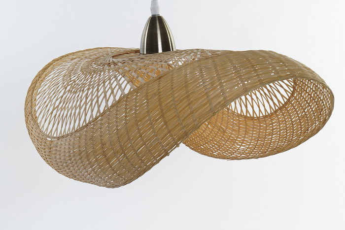 DKD Home Decor Lámpara de Techo Balines Marrón Bambú 70 x 34 x 20 cm