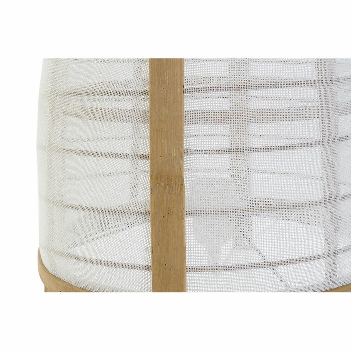 DKD Home Decor Lámpara de Techo Bambú y Lino Blanco
