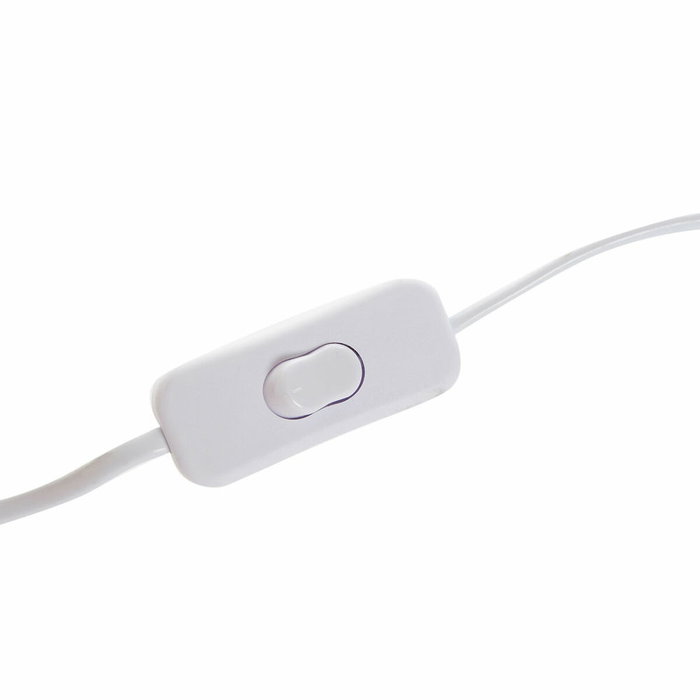 DKD Home Decor Lámpara de Techo Bambú y Lino Blanco