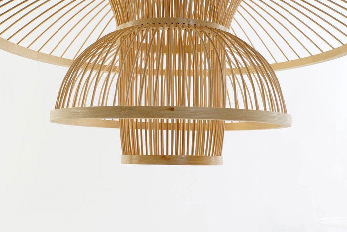 DKD Home Decor Lampara Techo Balines Bambu Natural 50 x 50 x 37 cm DKD Home Decor Lampara Techo Balines Bambu Natural 50 x 50 x 37 cm