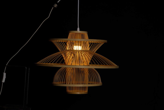 DKD Home Decor Lampara Techo Balines Bambu Natural 50 x 50 x 37 cm DKD Home Decor Lampara Techo Balines Bambu Natural 50 x 50 x 37 cm