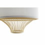 DKD Home Decor Lámpara de Techo de Bambú y Poliéster Blanco y Natural 40x40x52 cm