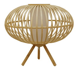 DKD Home Decor Lámpara de Sobremesa de Bambú y Madera Natural