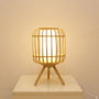 DKD Home Decor Lámpara de Sobremesa de Bambú y Madera Natural