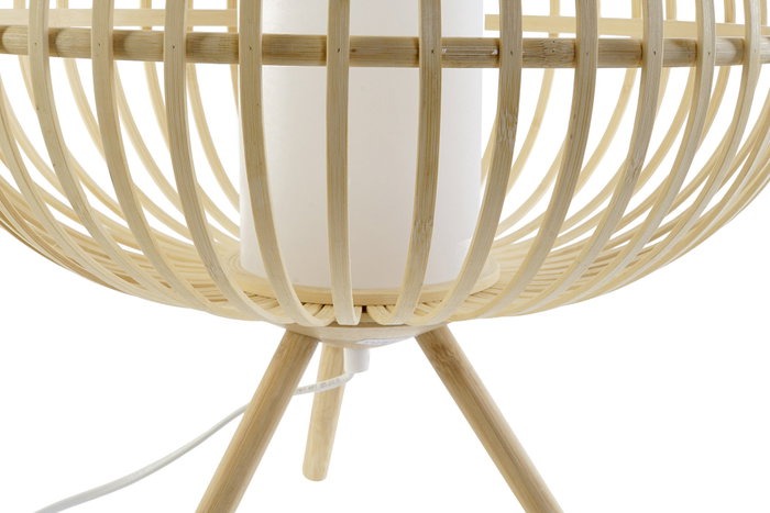 DKD Home Decor Lámpara de Sobremesa de Bambú y Madera Natural