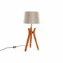 DKD Home Decor Lámpara de Sobremesa de Madera y Poliéster 30x30x69 cm