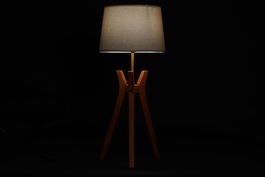 DKD Home Decor Lámpara Sobremesa Scandi Marron Beige 30 x 69 x 30 cm