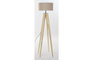 DKD Home Decor Lampara Pie Scandi Natural Beige Madera Poliester 40 x 148 x 40 cm