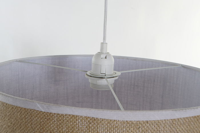 DKD Home Decor Wayan Lámpara de Techo Balines Marrón Blanco 40 x 40 x 32 cm (2 Unidades) Ratán E27 50W