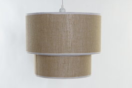 DKD Home Decor Lámpara de Techo Poliéster 40x40x32 Marrón y Blanco Natural