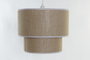 DKD Home Decor Lámpara de Techo Poliéster 40x40x32 Marrón y Blanco Natural
