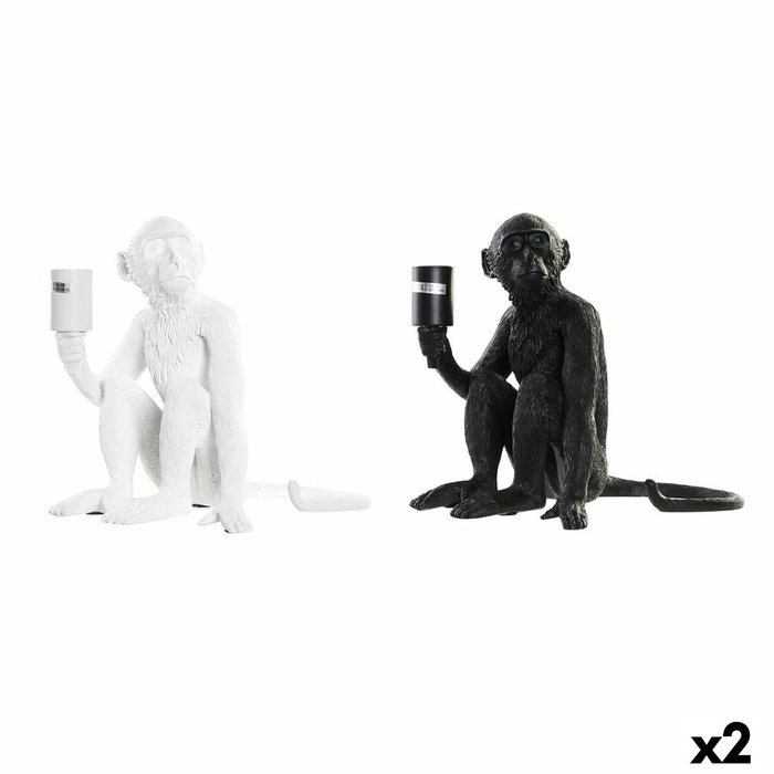 DKD Home Decor Lámpara de Sobremesa de Resina con Diseño de Mono, Pack de 2