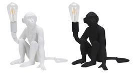 DKD Home Decor Lámpara Sobremesa Colonial Blanco Negro Resina 32 x 31 x 33 cm (2 Unidades)