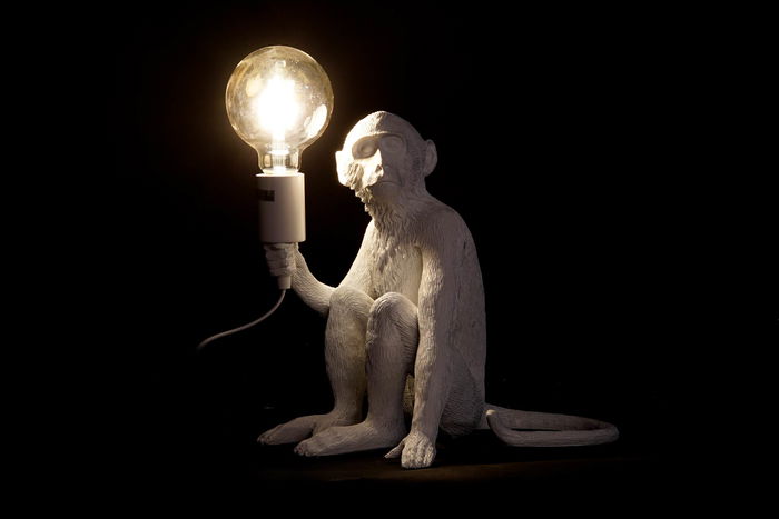 DKD Home Decor Lámpara Sobremesa Colonial Blanco Negro Resina 32 x 31 x 33 cm (2 Unidades)