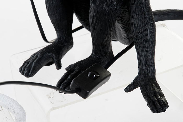 DKD Home Decor Lámpara Sobremesa Colonial Blanco Negro Resina 32 x 31 x 33 cm (2 Unidades)