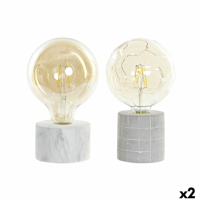 DKD Home Decor Decoración Luminosa de Cemento LED Surtida de 2 Piezas
