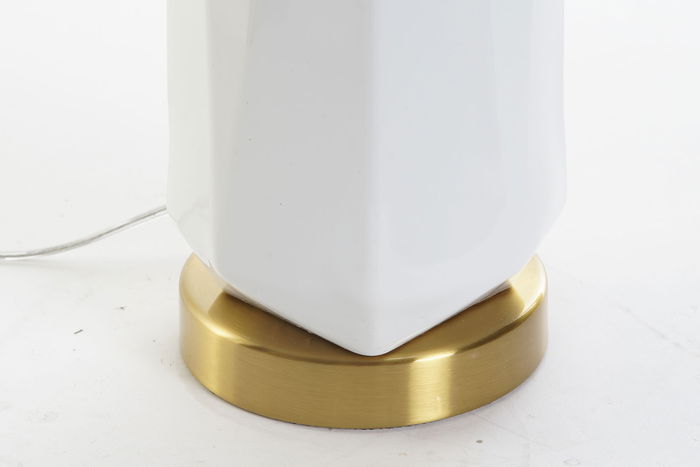 DKD Home Decor Lámpara Sobremesa Blanco Dorado 33 x 62 x 33 cm