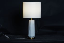 DKD Home Decor Lámpara Sobremesa Blanco Dorado 33 x 62 x 33 cm