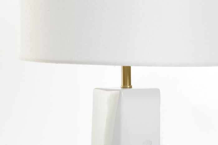 DKD Home Decor Lámpara Sobremesa Blanco Dorado 33 x 62 x 33 cm