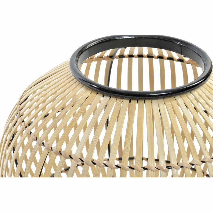 DKD Home Decor Lámpara de Sobremesa de Metal y Bambú Natural 36x36x37 cm