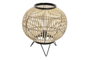 DKD Home Decor Lámpara Sobremesa Tropical Marrón Negro Metal Bambú 36 x 37 x 36 cm