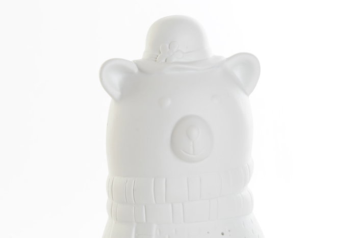 DKD Home Decor Lámpara Sobremesa Kids Blanco Porcelana Oso Led 17 x 23 x 12 cm