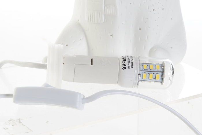DKD Home Decor Lámpara Sobremesa Kids Blanco Porcelana Oso Led 17 x 23 x 12 cm