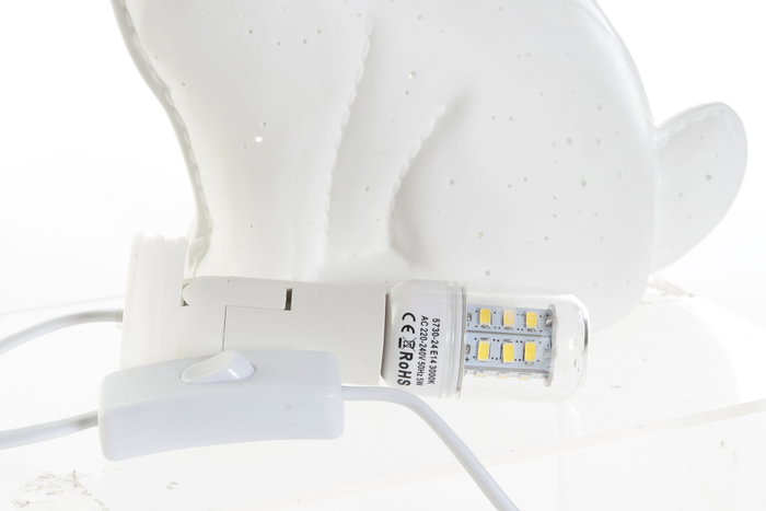 DKD Home Decor Lámpara de Sobremesa de Porcelana Perro LED