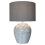DKD Home Decor Lámpara de Sobremesa de Cerámica y Poliéster Símil Mármol Blanco y Gris 38x38x58 cm