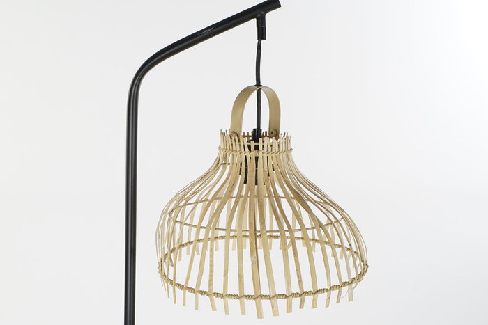 DKD Home Decor Lámpara de Pie Urban Negro Marrón 40x160x40 cm