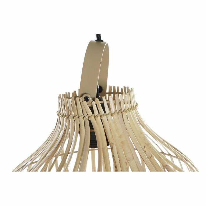 DKD Home Decor Lámpara de Techo de Ratán y Bimbre Marrón Natural 30x30x29 cm