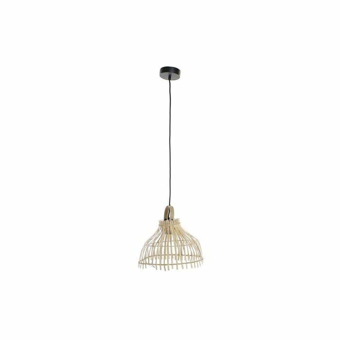 DKD Home Decor Lámpara de Techo de Ratán y Bimbre Marrón Natural 30x30x29 cm