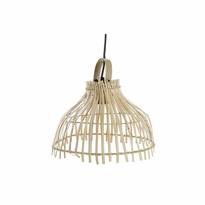 DKD Home Decor Lámpara de Techo de Ratán y Bimbre Marrón Natural 30x30x29 cm