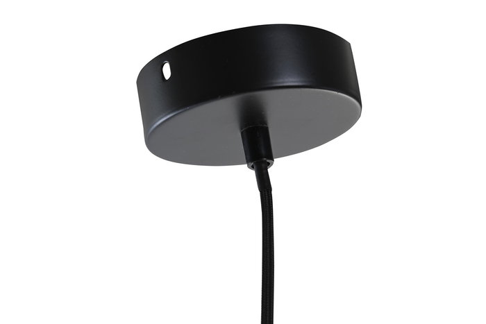 DKD Home Decor Lámpara Techo Balines Ratan Algodón Metal Marrón Negro 64x64x23 cm (2 Unidades)