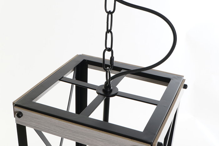 DKD Home Decor Lámpara Techo Marron Negro Metal Metal 25 x 43 x 25 cm