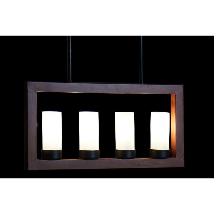 DKD Home Decor Lámpara de Techo de Aluminio y Cristal Marrón