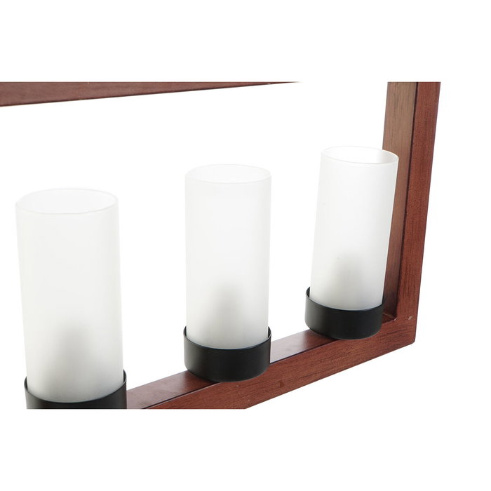 DKD Home Decor Lámpara de Techo de Aluminio y Cristal Marrón