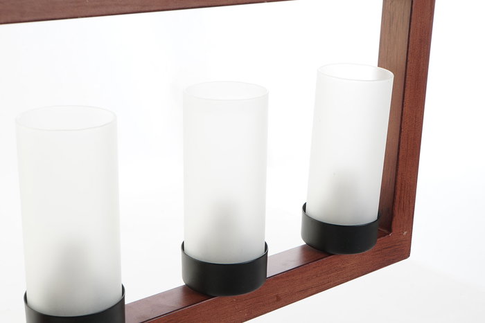 DKD Home Decor Lámpara de Techo Marrón Aluminio Cristal 10 x 30 x 52 cm