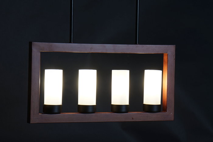 DKD Home Decor Lámpara de Techo Marrón Aluminio Cristal 10 x 30 x 52 cm