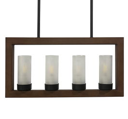 DKD Home Decor Lámpara de Techo Marrón Aluminio Cristal 10 x 30 x 52 cm