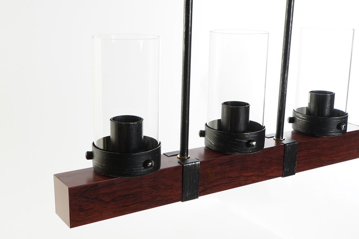 DKD Home Decor Lámpara Techo Loft Marrón Negro Aluminio Cristal 3 Bombillas E27 50x20x11 cm DKD Home Decor Lámpara Techo Loft Marrón Negro Aluminio Cristal 3 Bombillas E27 50x20x11 cm