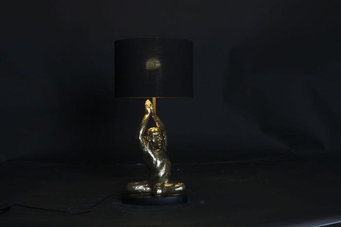 DKD Home Decor Lámpara Sobremesa Colonial Dorado Negro 25 x 49 x 25 cm